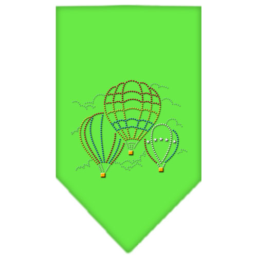 Hot Air Balloons Rhinestone Bandana Lime Green Large